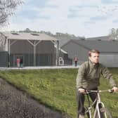 Plans lodged with East Riding Council would see the land and building at Field House Farm, in Tibthorpe, turned into a stop off for walkers, cyclists and horse riders. CGI of the site.