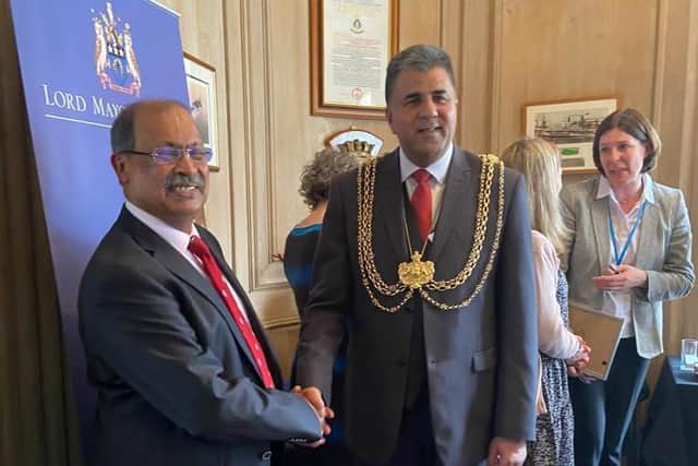 Dr Amal Paul says he was delighted to attend the Civic reception and accept a certificate of recognition from the Lord Mayor of Leeds, Coun Asghar Khan.