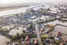 The village of Fishlake, Doncaster, submerged under flood water, November 9, 2019. Pic: Tom Maddick/SWNS.