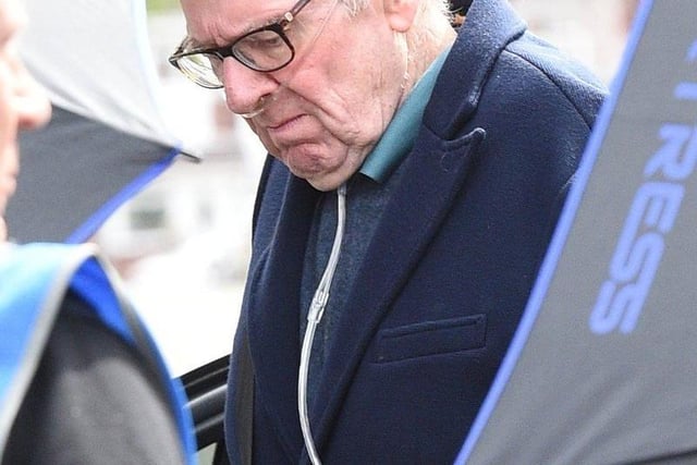 Tom Wilkinson during filming for The Full Monty Disney+ miniseries in Manchester.
Photo: Mark Campbell