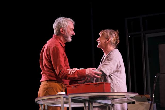 Tony Timberlake as Gordon and Eithne Browne as Maggie in Maggie May at Leeds Playhouse. Picture: Zoe Martin