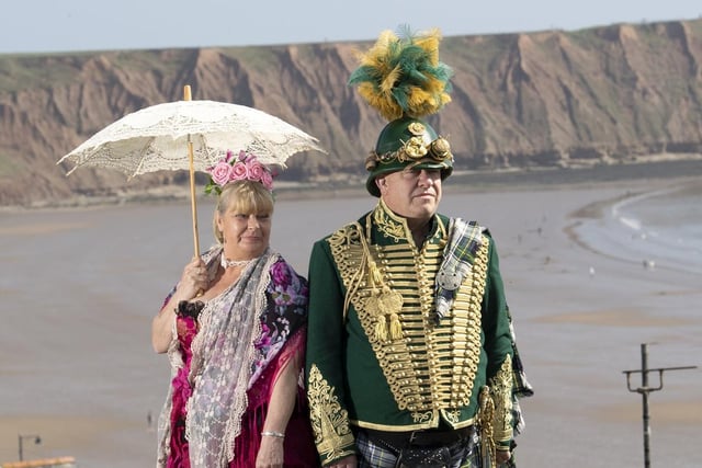 Anita Carey and Shaun Renwick from Hull in their incredible costumes
