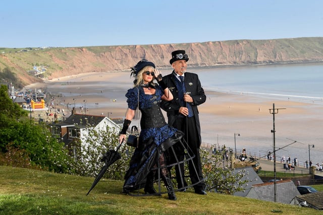 Julie and John Broadhead from Cottingham looking like a classic Steampunk couple