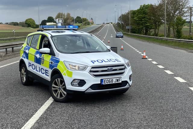 Three lanes of the A1(M) are closed in Yorkshire