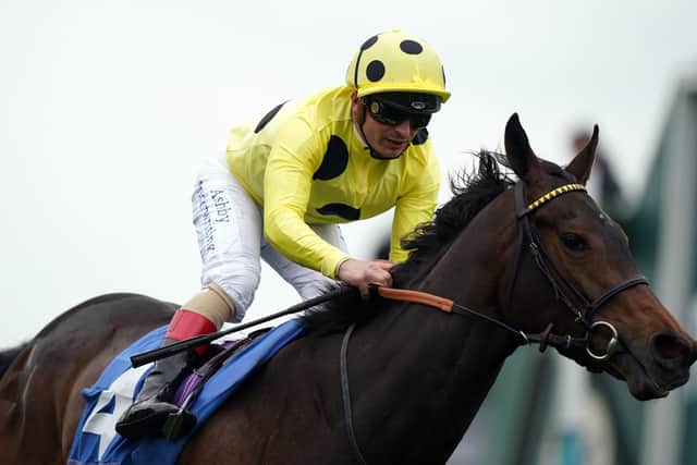 Winner: Kevin Ryan's Fonteyn, ridden by Andrea Atzeni, won the Oaks Farm Stables Fillies' Stakes on the thrid day of the Dante Festival. Picture: Tim Goode/PA Wire.