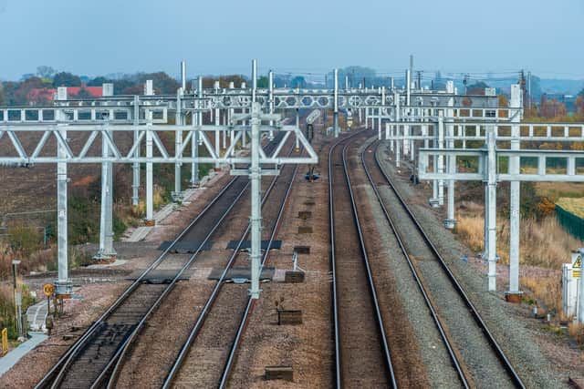 Railway lines between York and Leeds. Picture: James Hardisty.