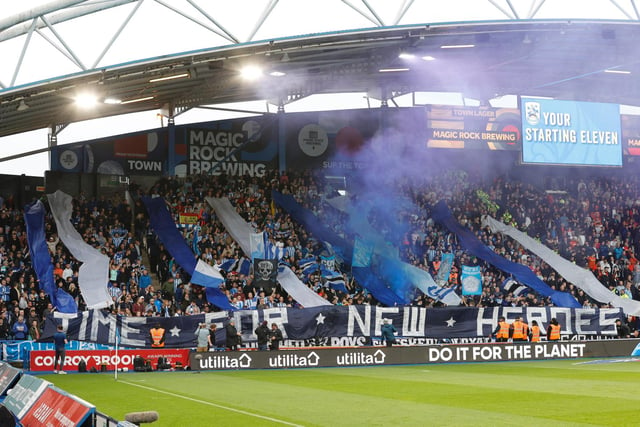 Huddersfield fans show their support ahead of kick off