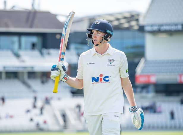 Yorkshire's Harry Brook thanks the crowd for their support after he is dismissed for 194 against Kent.(Picture: SWPix.com)