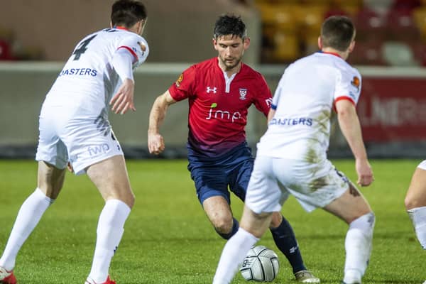 Paddy McLaughlin playing for York City last season, wants two promotions with the club, 10 years apart (Picture: Bruce Rollinson)