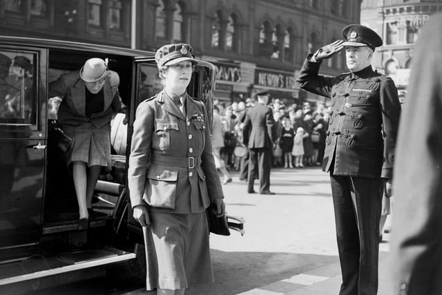 The Princess Royal visiting Leeds in 1940.