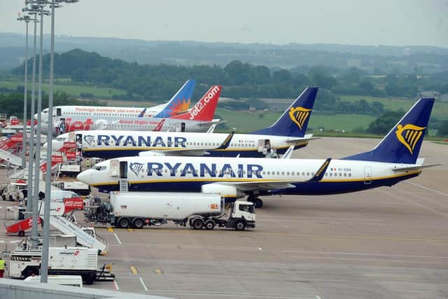 Ryanair planes at Leeds Bradford Airport. (Pic credit: Tony Johnson)