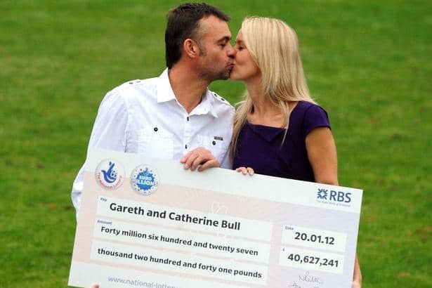 Catherine and Gareth Bull won £40.6million in the EuroMillions in 2012. PA.
