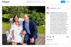 Screengrab taken from the Instagram feed of Deborah James/bowelbabe of the Duke of Cambridge at the family home of Deborah James. The Duke visited to honour her with a damehood. Picture: PA