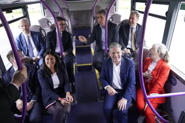 Labour leader Sir Keir Starmer met with Metro Mayors Jamie Driscoll, Andy Burnham, Steve Rotherham, and Dan Norris, Oliver Coppard, Tracey Brabin and Levelling Up Shadow Secretary Lisa Nandy in Leeds yesterday, after travelling by bus to Stourton Park & Ride.