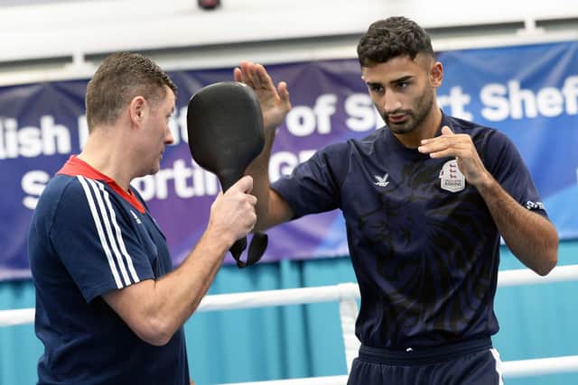 Bradford boxer Harris Akbar at the EIS in Sheffield (Picture: Steve Ellis)