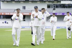 A dejected Yorkshire, including Adam Lyth, Steve Patterson, Jordan Thompson and Joe Root, were unable to force victory over Warwickshire on the final day of their County Championship match at Headingley. Picture: Allan McKenzie/SWpix.com