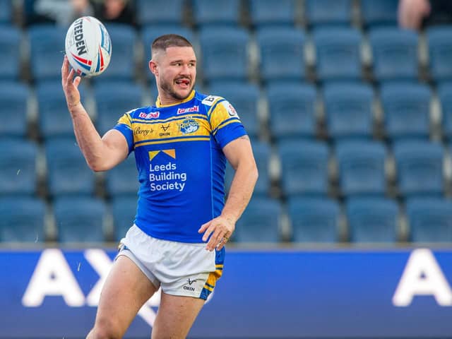 James Bentley scored Rhinos' first two tries against Wakefield before being sin-binned. Picture by Bruce Rollinson.