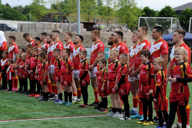 Sheffield Eagles on their return to the Steel City on Monday night. Picture: Simon Hulme