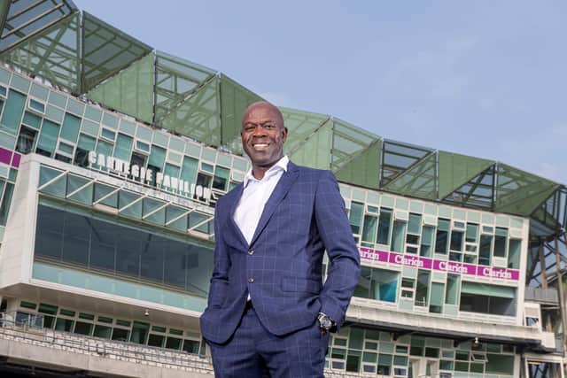 Yorkshire County Cricket Club's head coach Ottis Gibson in front of the Carnegie Pavilion at Headingley Cricket Ground (Picture: SWPix.com)
