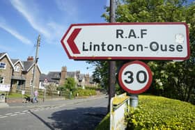 A sign for the former RAF base in Linton-on-Ouse