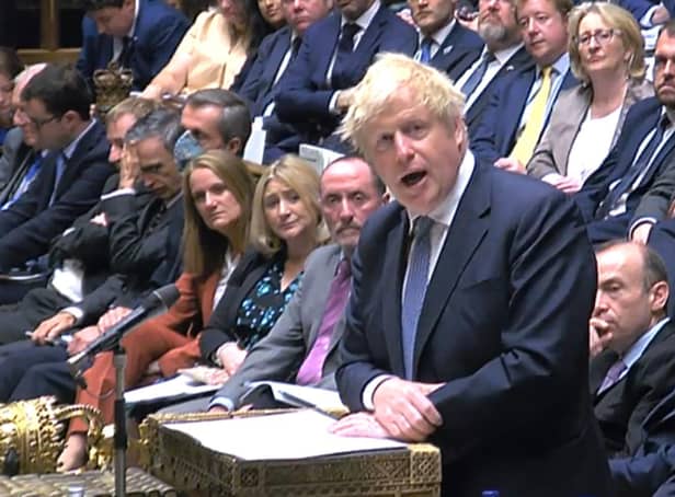 Prime Minister Boris Johnson delivers a statement to the House of Commons