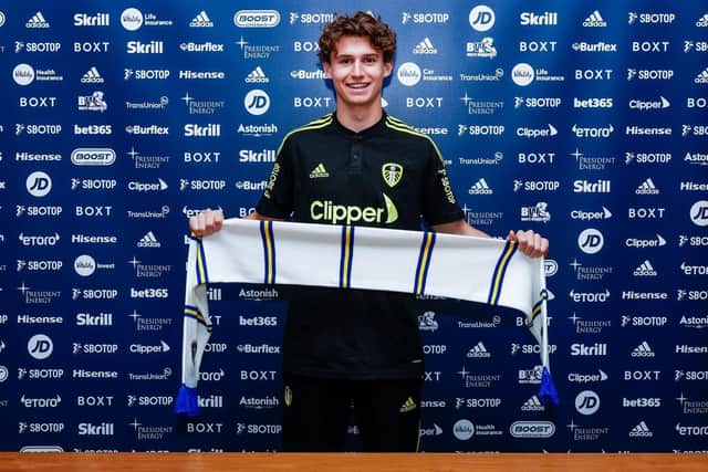 Sweating on it: Leeds United's new signing Brenden Aaronson watched the win over Brentford in a Vienna cafe, knowing a win would see him head to Yorkshire. Picture: Leeds United.