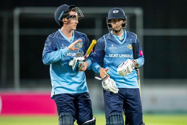DYNAMIC DUO: Yorkshire Vikings' Harry Brook & Joe Root led their side to victory over the Worcester Rapids on Wednesday night. Picture by Allan McKenzie/SWpix.com