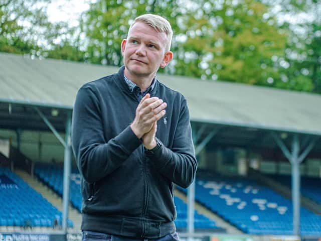 DEPARTURE: Pete Wild applauds fans at his final game as manager of Halifax Town