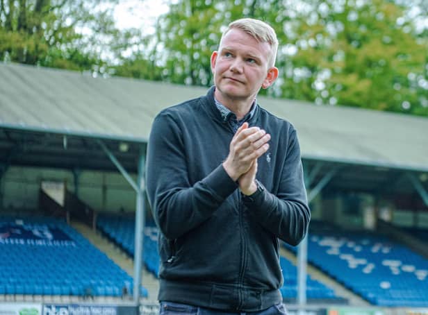 DEPARTURE: Pete Wild applauds fans at his final game as manager of Halifax Town