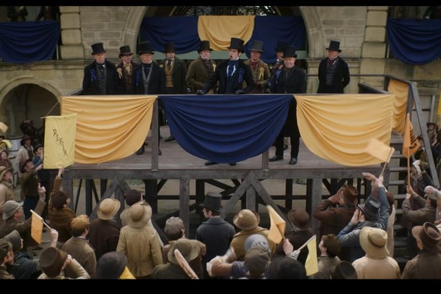 The Halifax landmark was transformed for a 19th century political scene in the fourth episode of the latest series.
