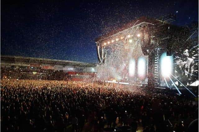 The Killers performed at Doncaster's Eco Power Stadium.