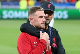 TOUGH LOSS: For Jordan Henderson, front, and Jurgen Klopp. Picture: Getty Images.