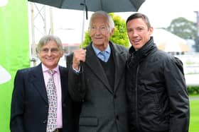 LEGEND: Willie Carson (left) and Frankie Dettori (right) pictured with Lester Piggott in the parade ring at Doncaster Racecourse in September 2013  Picture: Anna Gowthorpe/PA
