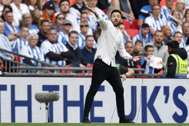 WE GO AGAIN: Huddersfield Town manager Carlos Corberan gestures on the touchline during the Sky Bet Championship play-off final against Nottingham Forest at Wembley Stadium Picture: Steven Paston/PA