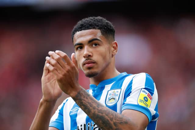TOUGH DAY: Huddersfield Town's Levi Colwill applauds the Terriers' fans after losing to Nottingham Forest at Wembley Picture: John Early/Getty Images