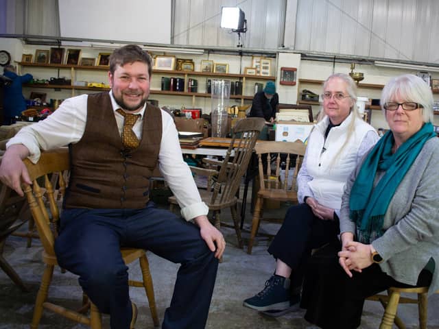 Angus Ashworth with Deborah and Janet at Rydale Auctioneers