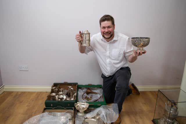 Angus with some of the late Kenneth's collection of silverware