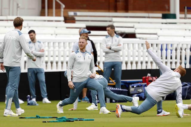 New England captain Ben Stokes warming up during a nets session at Lord's  Picture: Steven Paston/PA