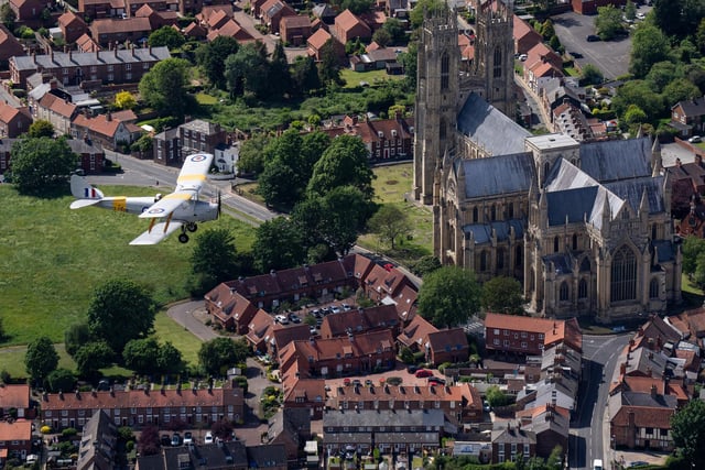 Those taking the flights are treated to views taking in the countryside on the south of York, through to the city centre and over the Gothic Minster.