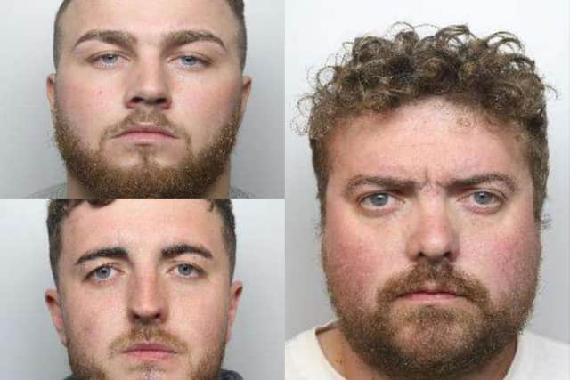 Three Yorkshire man have been jailed for smuggling more than £1million worth of Class A drugs into the UK. Clockwise L - R:  Connor Bodkin, Christopher McAllister, Jonathan McAllister. Photo: West Yorkshire Police.