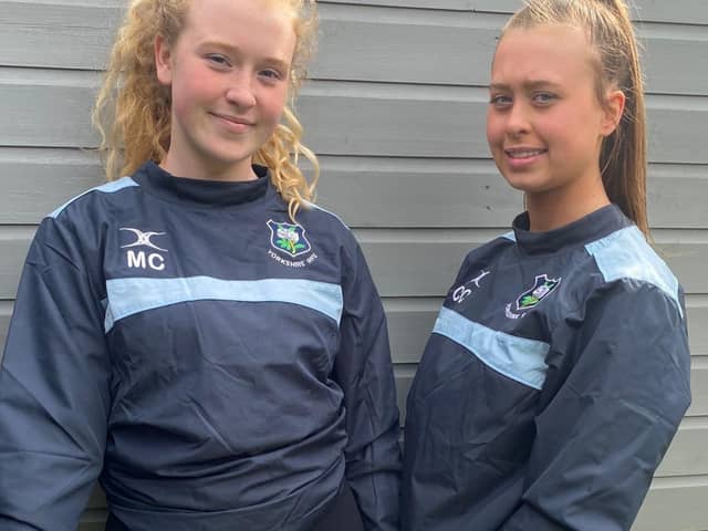 Rugby playing sisters Millie (left) and Charli Carlton.