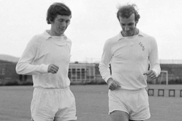 Leeds United training 1972,  Trevor Cherry (left) shortly after he joined, and Roy Ellam (right) (Picture: YPN)