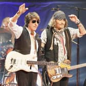 Actor Johnny Depp (right) at the Royal Albert Hall, London, appearing alongside Jeff Beck (Photo courtesy of Raph Pour-Hashemi)
