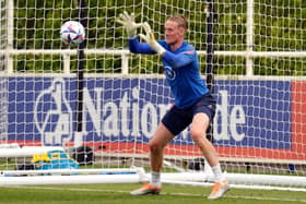 CUP DREAMS: Jordan Pickford in training for England. Picture: Nick Potts/PA Wire.