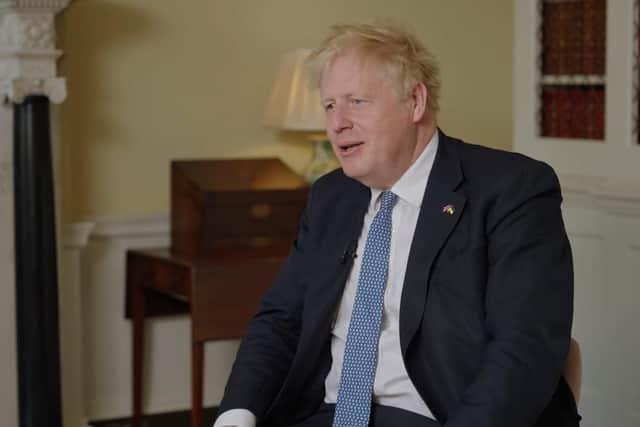 Undated handout screengrab issued by Mumsnet of Prime Minister Boris Johnson being interviewed by their founder Justine Roberts