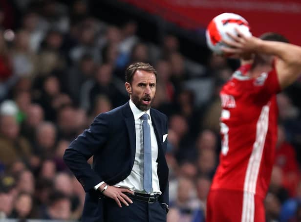 Gareth Southgate, manager, watches on during the 2022 FIFA World Cup Qualifier match between England and Hungary in 2021 in London, England. (Picture: Julian Finney/Getty Images)