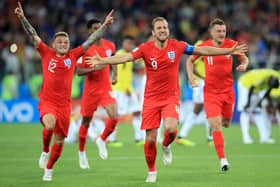 England's Harry Kane and team mates celebrate winning the penalty shoot out during the FIFA World Cup 2018, round of 16 match at the Spartak Stadium, Moscow. (Picture: Adam Davy/PA Wire)