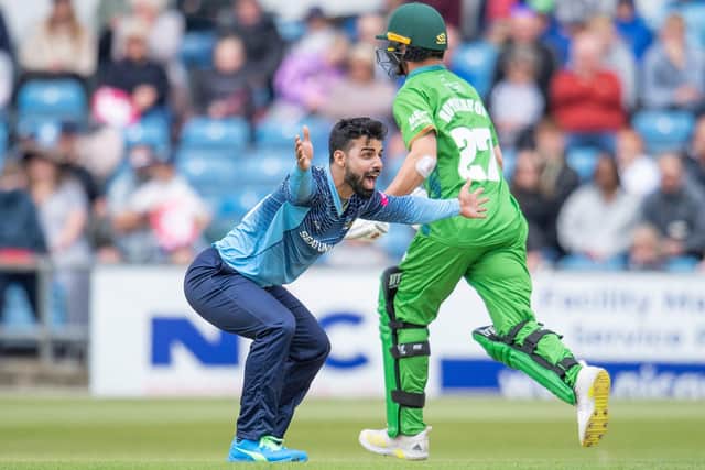 Yorkshire Vikings' Shadab Khan appeals. Returns for a second spell later in the T20 Blast (Picture: Allan McKenzie/SWPix.com)