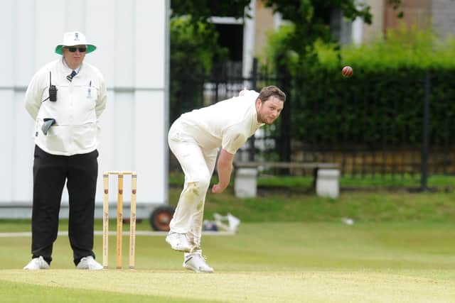 Aire Wharfe League division 1 - North Leeds v Burley in Wharfedale- North Leeds bowler Jack Harand runs in he took 2 wickets in the defeat (Picture: Steve Riding)