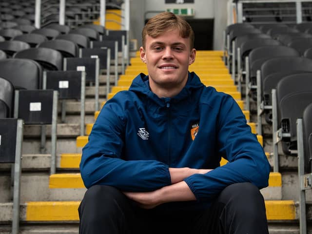 New no 1: Goalkeeper Harvey Cartwright has signed a new contract at Hull City as he looks to enhance his reputation. (Picture: Hull City)